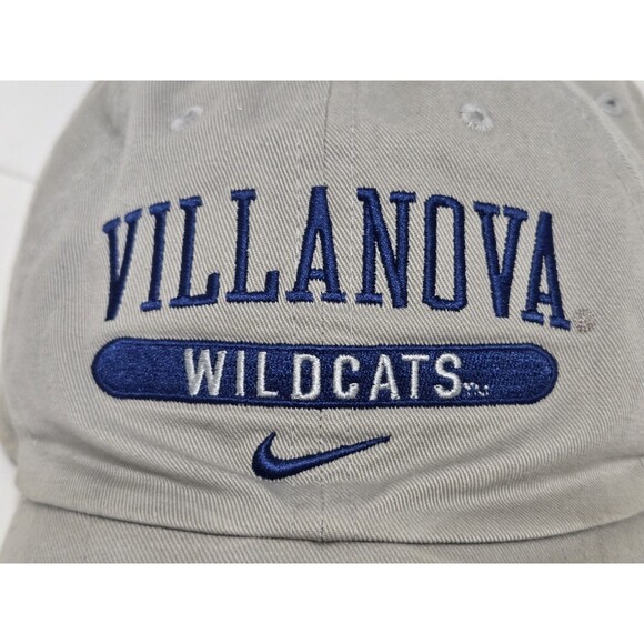 VTG Villanova Wildcats Hat Nike Heritage86 Strapback Beige Twill Dad Cap Dri Fit - Picture 2 of 6